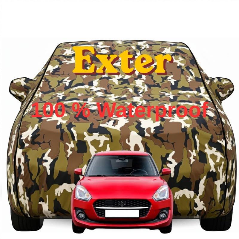 Image of Durable Full Body Waterproof Exter Car Cover | Premium Polyester Jungle Print Cover | Custom Fit Vehicle Protection | UV Resistant, Dustproof, Scratch Resistant, Heat & Wind Protection