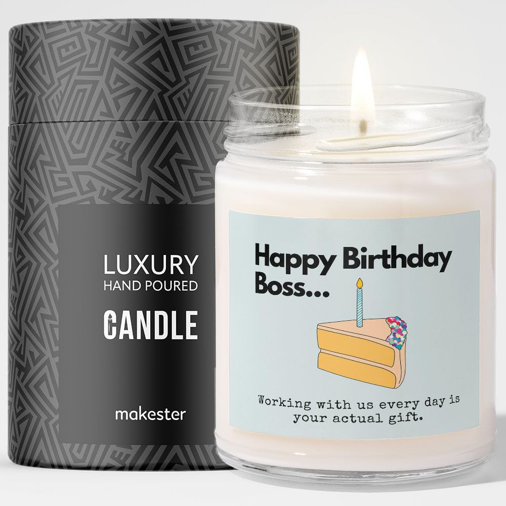 Gift for Boss Birthday - Luxury Soy Wax Candle - Vanilla, Jasmine, Sugared Almond - Makester โ image 1