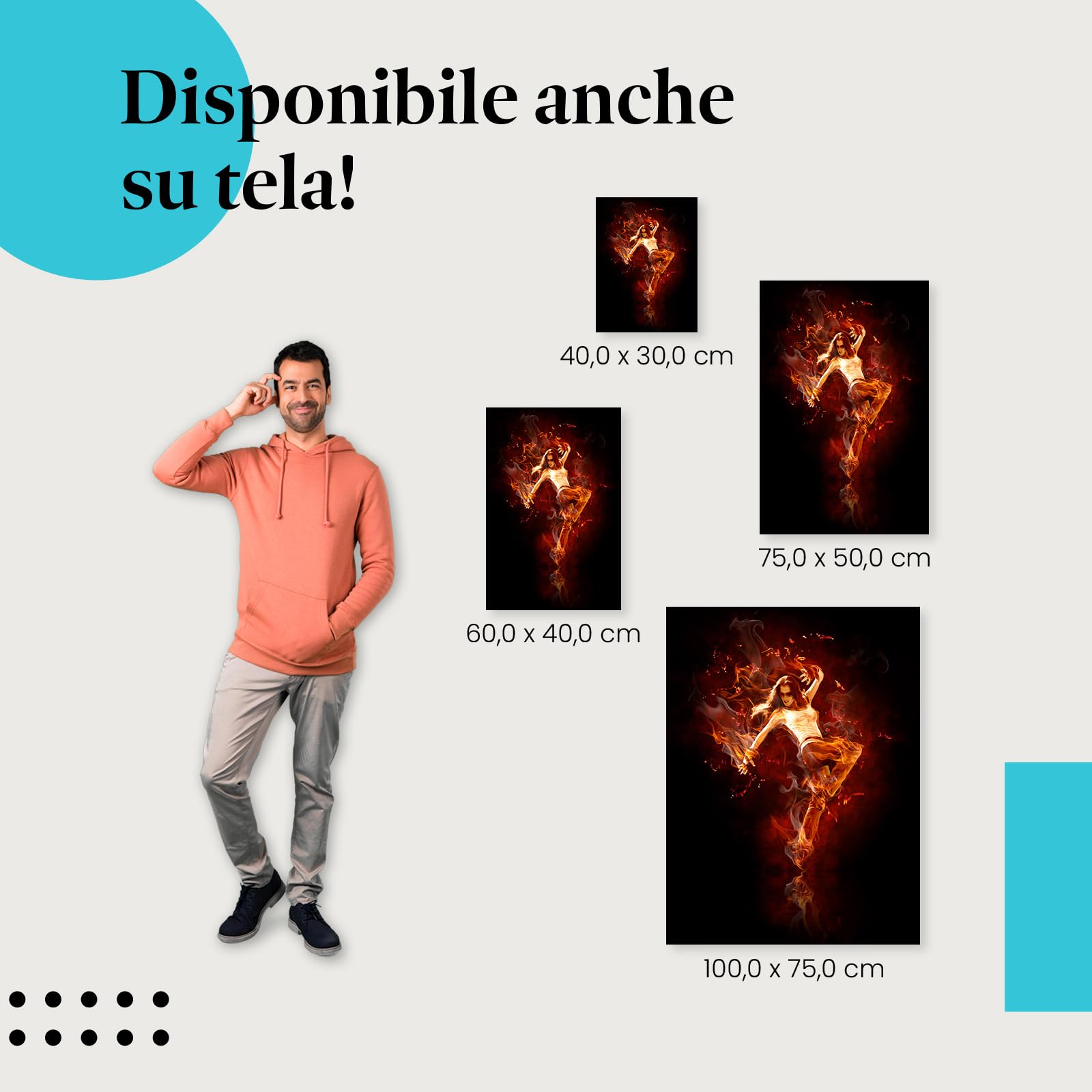 Postereck - 2917 - Hip hop, donna, danza, fuoco, fiamme, musica di strada - Decorazione da Parete, Stampa Fotografica, Ideen Regalo, Stampa d'Arte - Tela - 100,0 cm x 75,0 cm