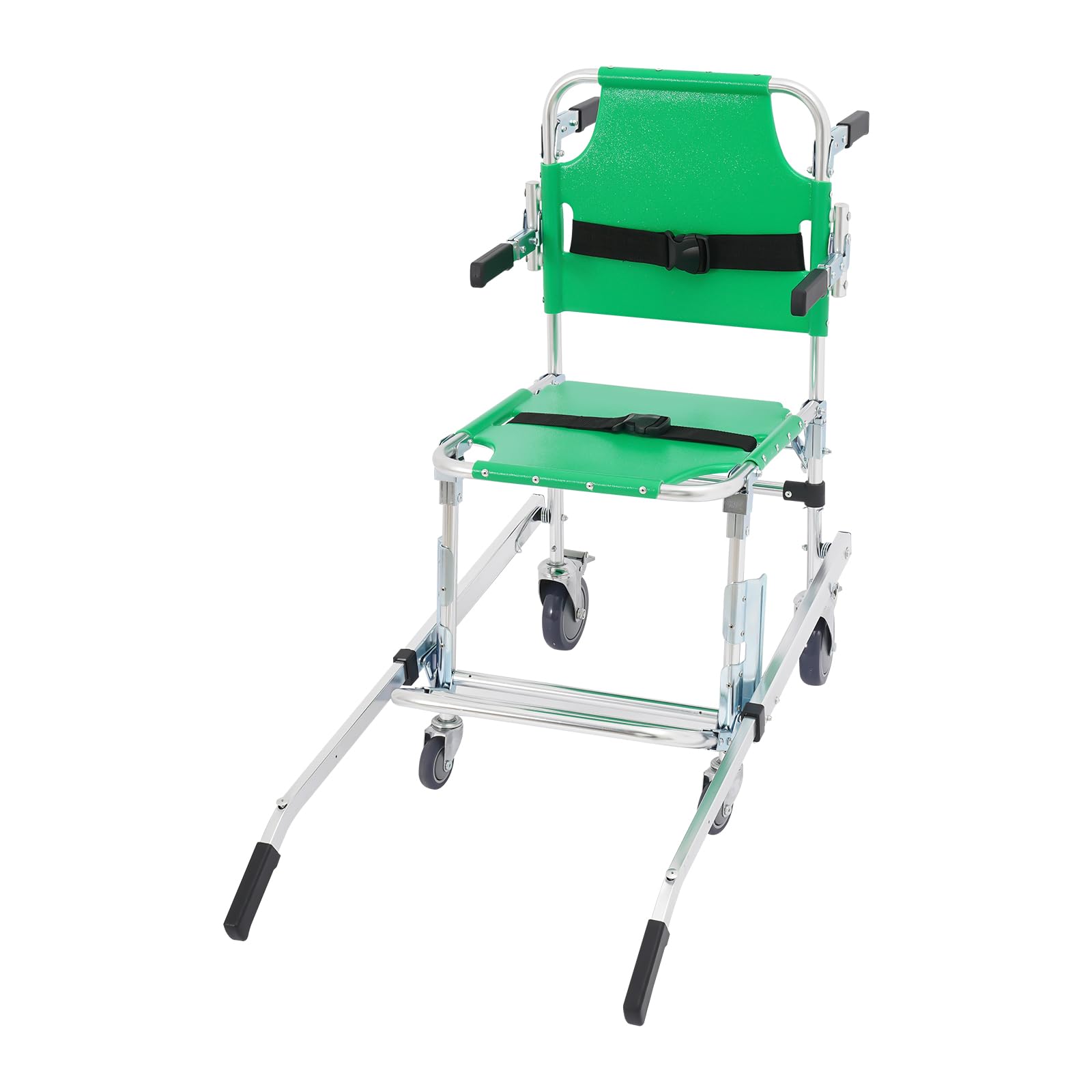 Sollevamento per scale pieghevole, portata 350 lbs, sedia a rotelle pieghevole in alluminio con 4 ruote, maniglie regolabili, per soccorso, trasporto pazienti, anziani e disabili