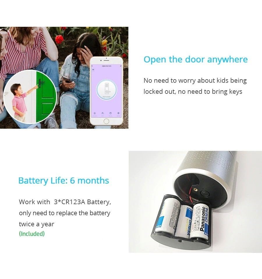 Serrure porte intelligente DrPhone ESL3 avec Smarthub1 Tuya Argent - 6