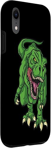 Miniatura 3 de iPhone XR Green Dinosaur Illustration For Kids Cartoon Dino Case
