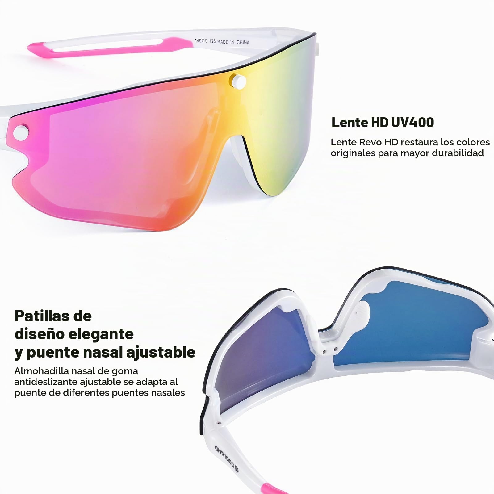 Odoland Gafas de Sol Deportivas Magnéticas Gafas de Sol Polarizadas con Lente Polarizada Reemplazable para Hombres Mujeres Adultos Correr Gafas de Sol Protección UV400
