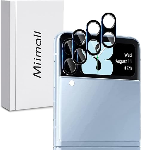 Miniatura 8 de Miimall - Protector de lente de cámara compatible con Samsung Galaxy Z Flip 4, vidrio templado de dureza 9H, antiarañazos, compatible con funda