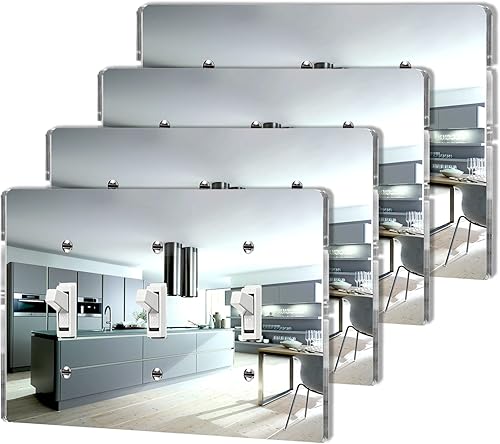 Miniatura 7 de 4 placas de interruptor de acrílico espejadas plateadas para interruptor de luz, placa de pared duradera cubierta de salida decorativa triple rocker