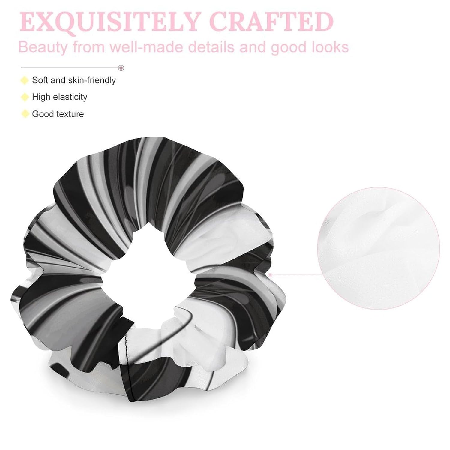 Piano Music Symbol Scrunchies Elastic Hair Bands Exquisite Soft Scrunchie Jumbo Scrunchy Fashion Hair Ties Cute Hair Scrunchies for Women Hair Accessories Gift image 5