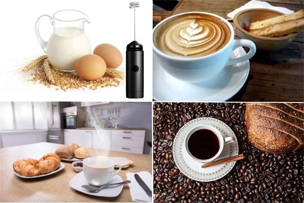 Montalatte Elettrico Montalatte Automatici Macchina Automatica per Schiuma di Latte Matcha Cioccolata Calda Frusta in Acciaio Inossidabile Frullatore a Batteria Mini frullatore per Bevande 917