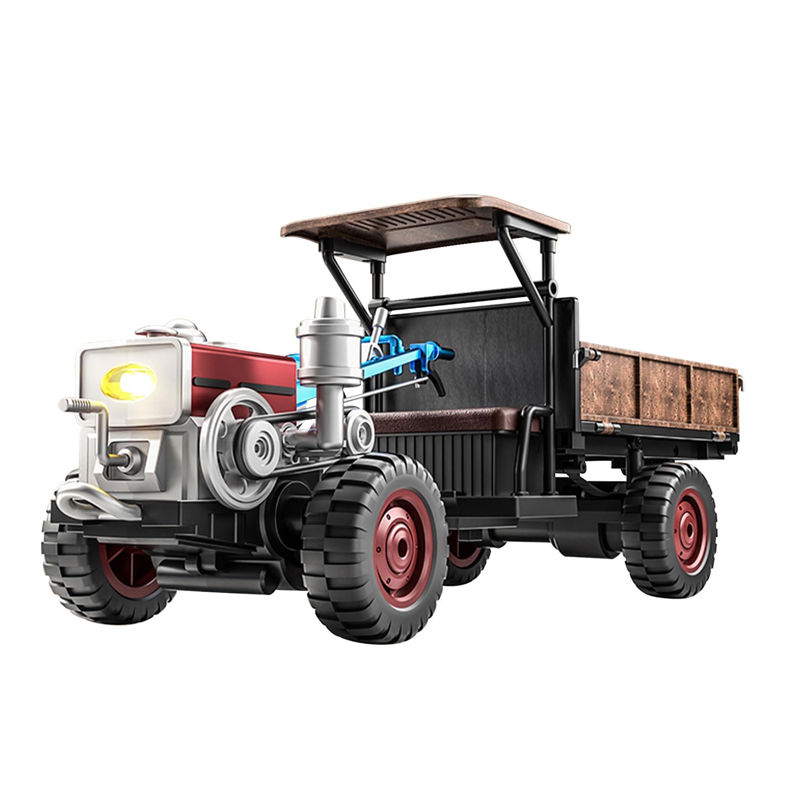 Domary Trattore Telecomandato Completamente Proporzionale con Funzione di Spruzzatura per gli Appassionati di Agricoltura (Blu)