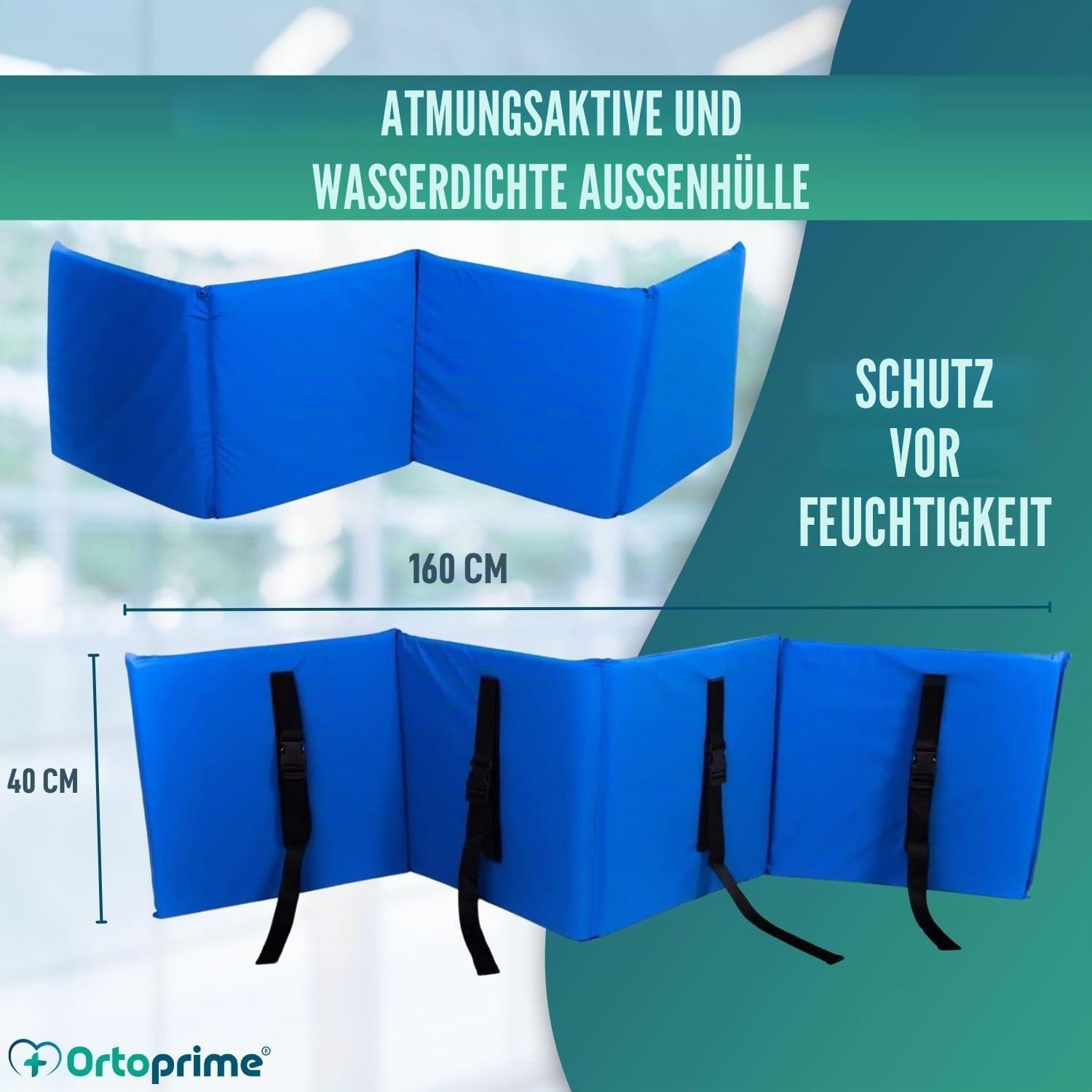 OrtoPrime Geländerschutz für Betten Erwachsene und Kinder, orthopädische Sicherheitsbarriere für Betten, Geländerschutz, Barriere Nicht im Lieferumfang enthalten