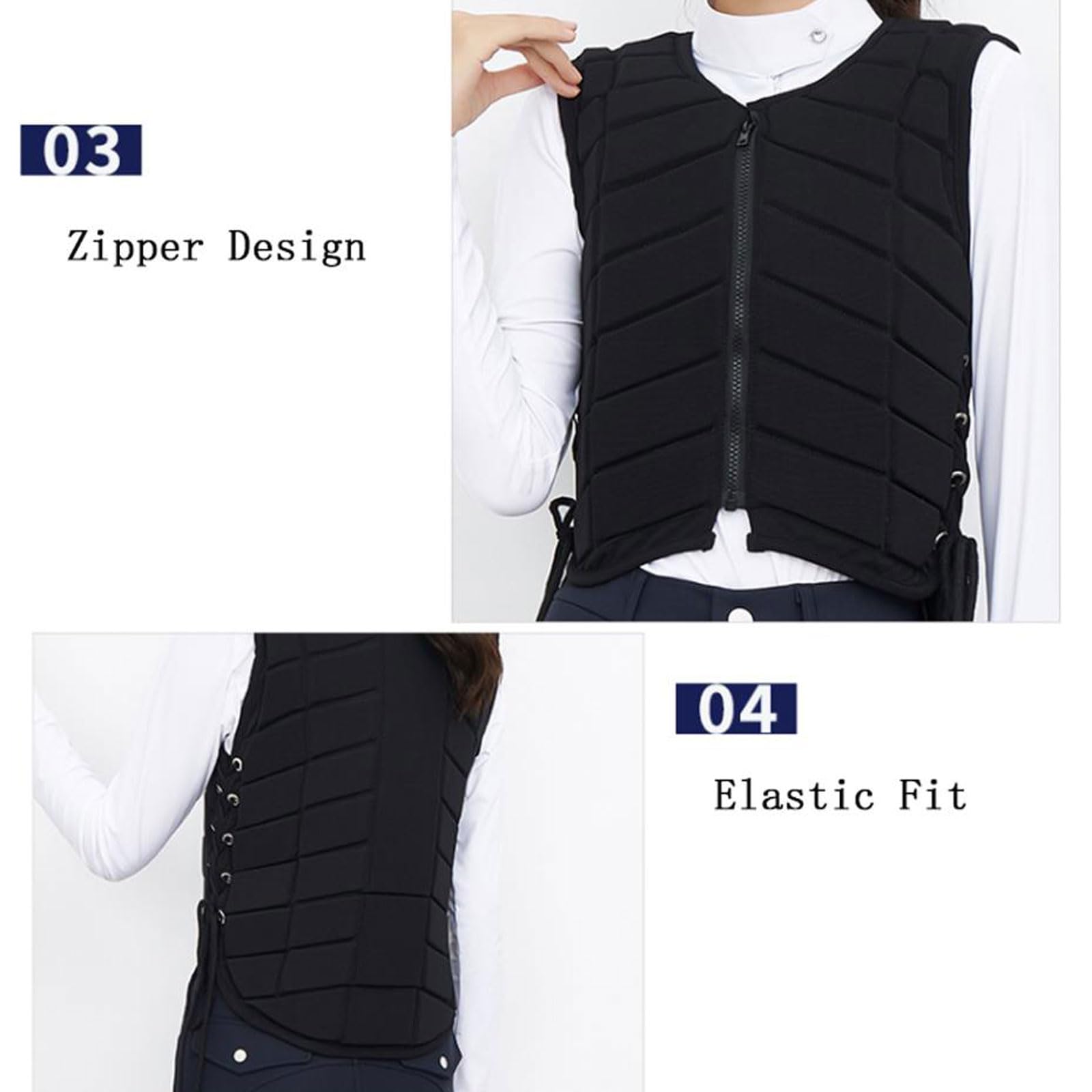 Chaleco Protector Ecuestre Unisex Adultos,Chaleco de Equitación Ajustable,Chaleco para Montar a Caballo Equitación,Equipo de Protección,para Hombres,Mujeres,Jóvenes,Niñas