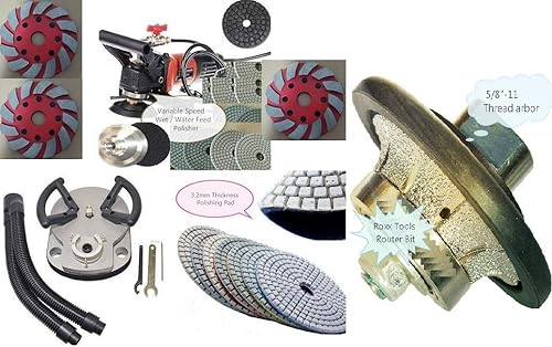 Tríada húmeda pulidora planetaria máquina pulidora de piso 48 Almohadilla de pulido Buffer 3 Rueda de taza de molienda 3/4 "Diamante Roundover