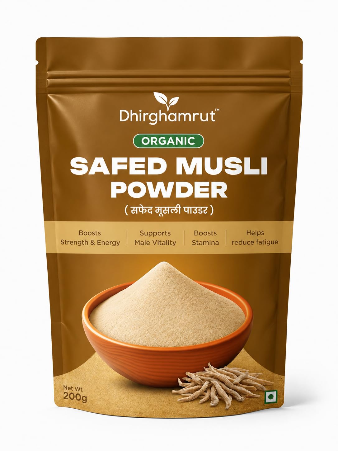 Safed Musli Root Powder 200g - Pure Ayurvedic Herbal Powder - Supports Strength, Energy & Vitality - Natural Chlorophytum Borivilianum - Non-GMO & Preservative Free (Pack of 2)-picture-11