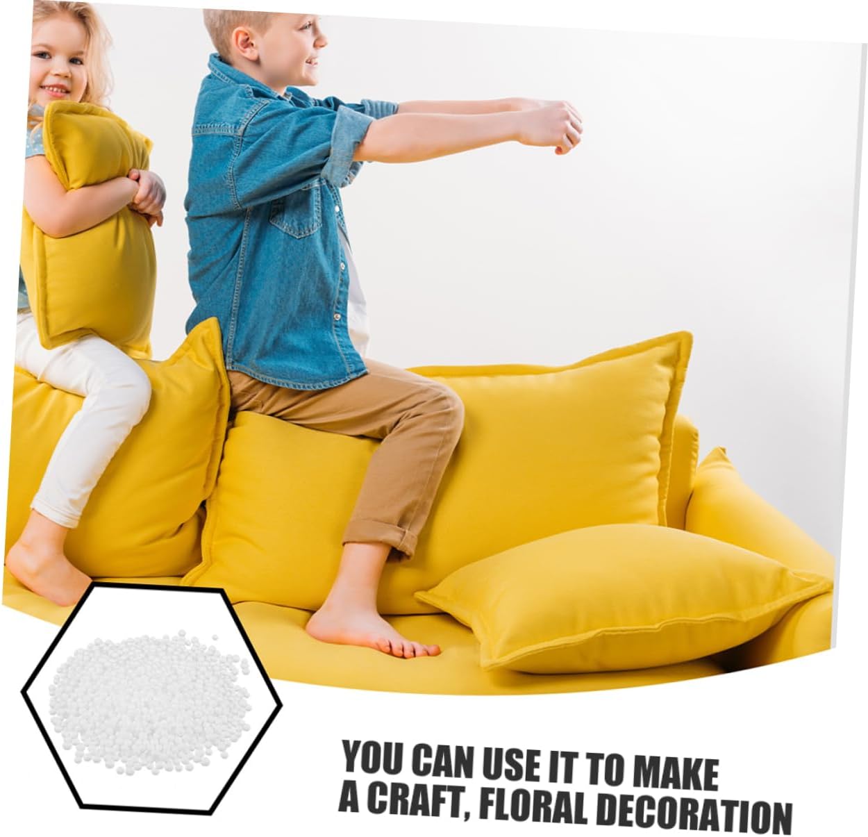 BESTOYARD Bean Bag Filler Foam Particles Soft Foam Filling for Couch Cushion 1kg Pack for Bean Bag Chairs and Lazy Sofas