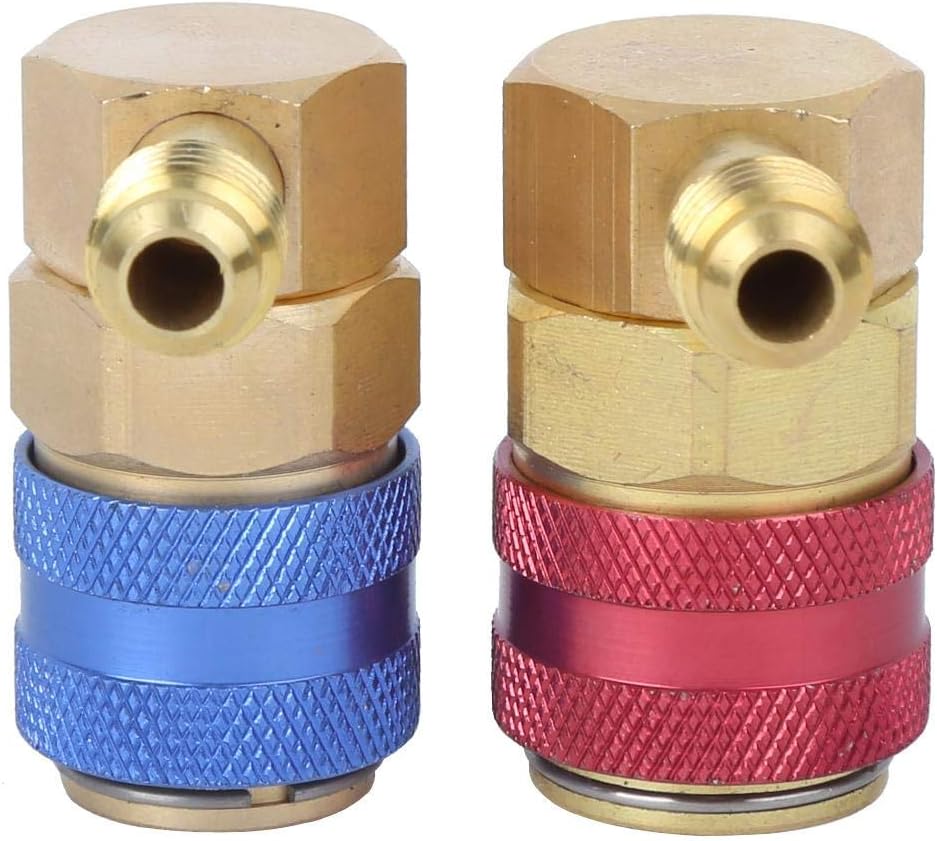 Air Conditioning Quick Connector, R134A Air Conditioning Quick Coupler 90 Degree Connector Adapter Accessories Air Conditioning Supplies Not Adjustable
