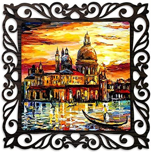 Image of Casa Rica Photo Frame Painting Wall Hanging home decoration for Wall, Living /Bed Room, Lobby(12inch x12inch) Laser Cut(Multicolor) (Secnery Painting)