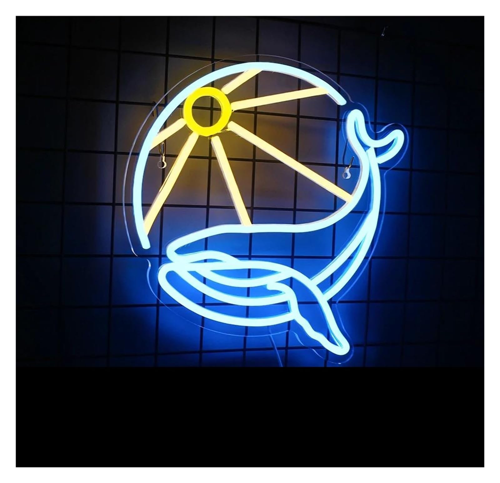 LEMST Signs Lamp Whale Pattern Neon Light Design Night Light Art Wall Decorative for Room Holiday Party Decorative 32cmх32cm