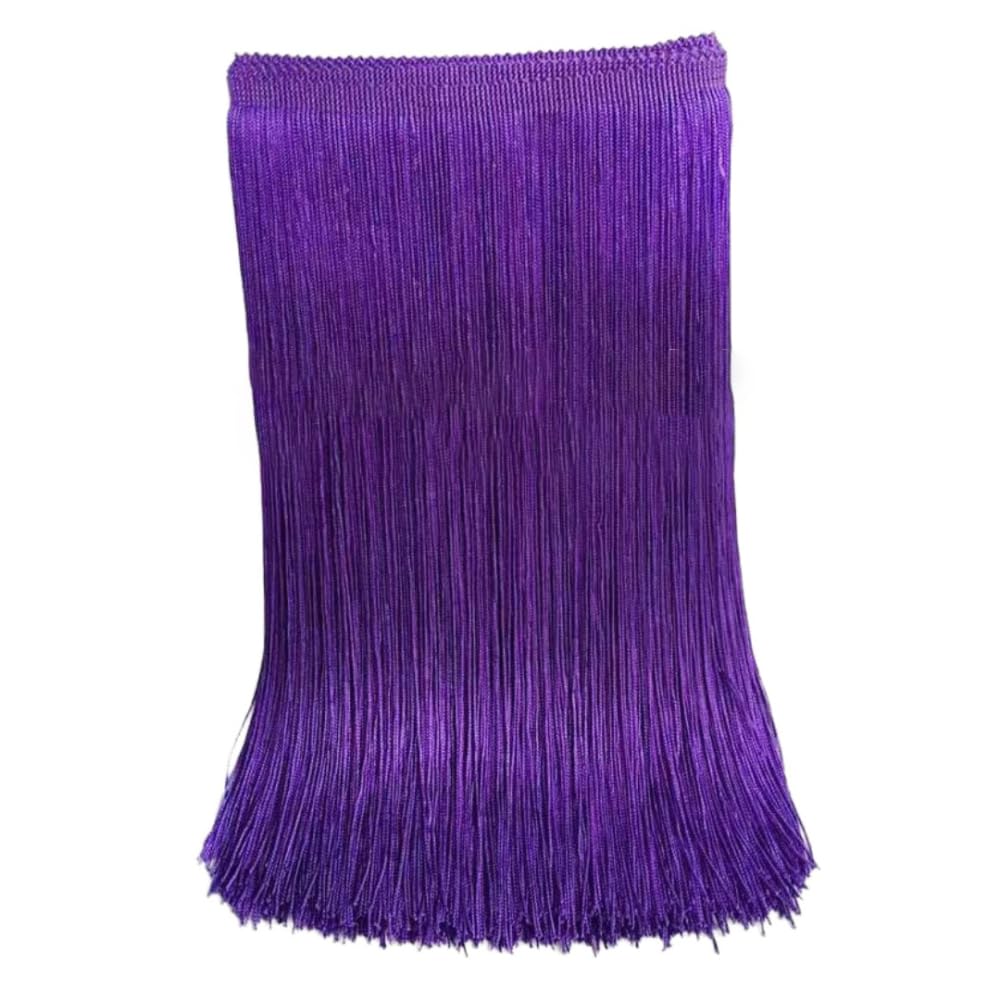 Blausky 15 cm x 5 m Wide Tassel Fringe Trim Dance Fringe Cut Fringe Silky Fringe Ribbon Decorative Ribbon Fringe Trim Ribbons for Sewing, for Latin Dress Lingerie Curtains, Purple