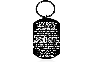 Inspirational Keychain Gift for Son from Mom Dad, Great Fathers Day Gifts...