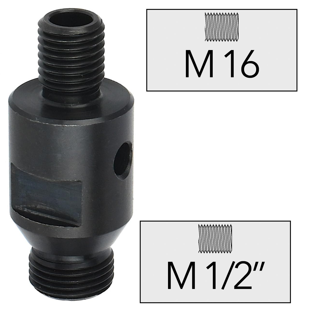 Zentrierbohrer + Adapter M16 Zapfen x R 1/2" Zapfen