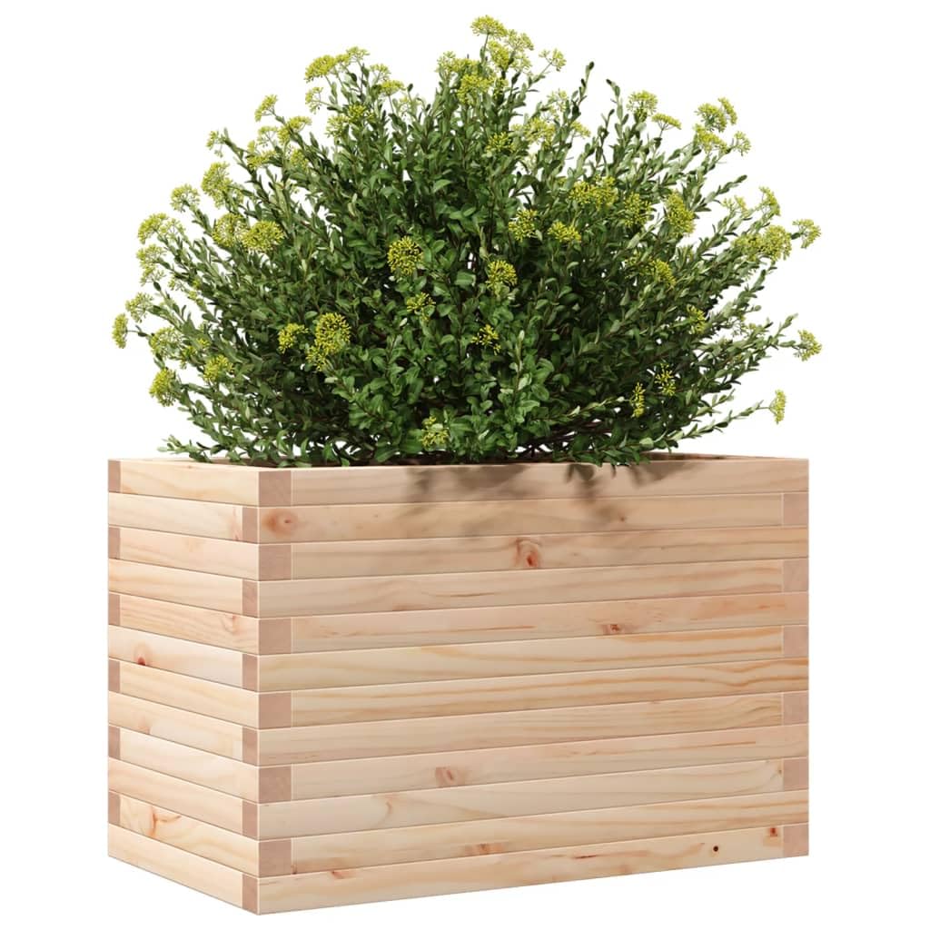 Pflanzkübel 70x40x45,5 cm Massivholz Kiefer - Stabiles Hochbeet für Garten Terrasse und Balkon - Vielseitiger Pflanzkasten aus Holz für Blumen Kräuter und Gemüse