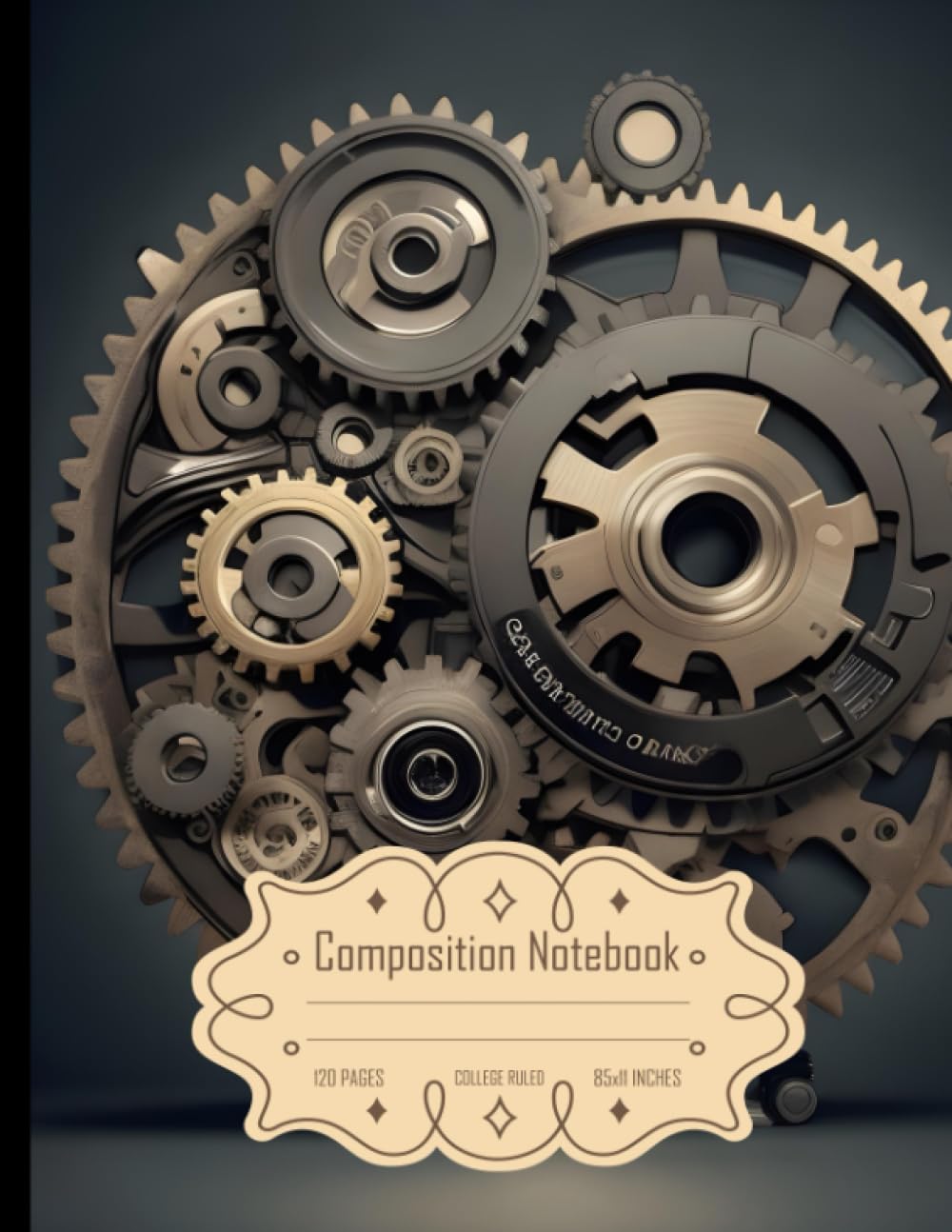 Composition Notebook College Ruled: Dynamic Gears with Music Note and Camera, Size 8.5x11 Inch, 120 Pages