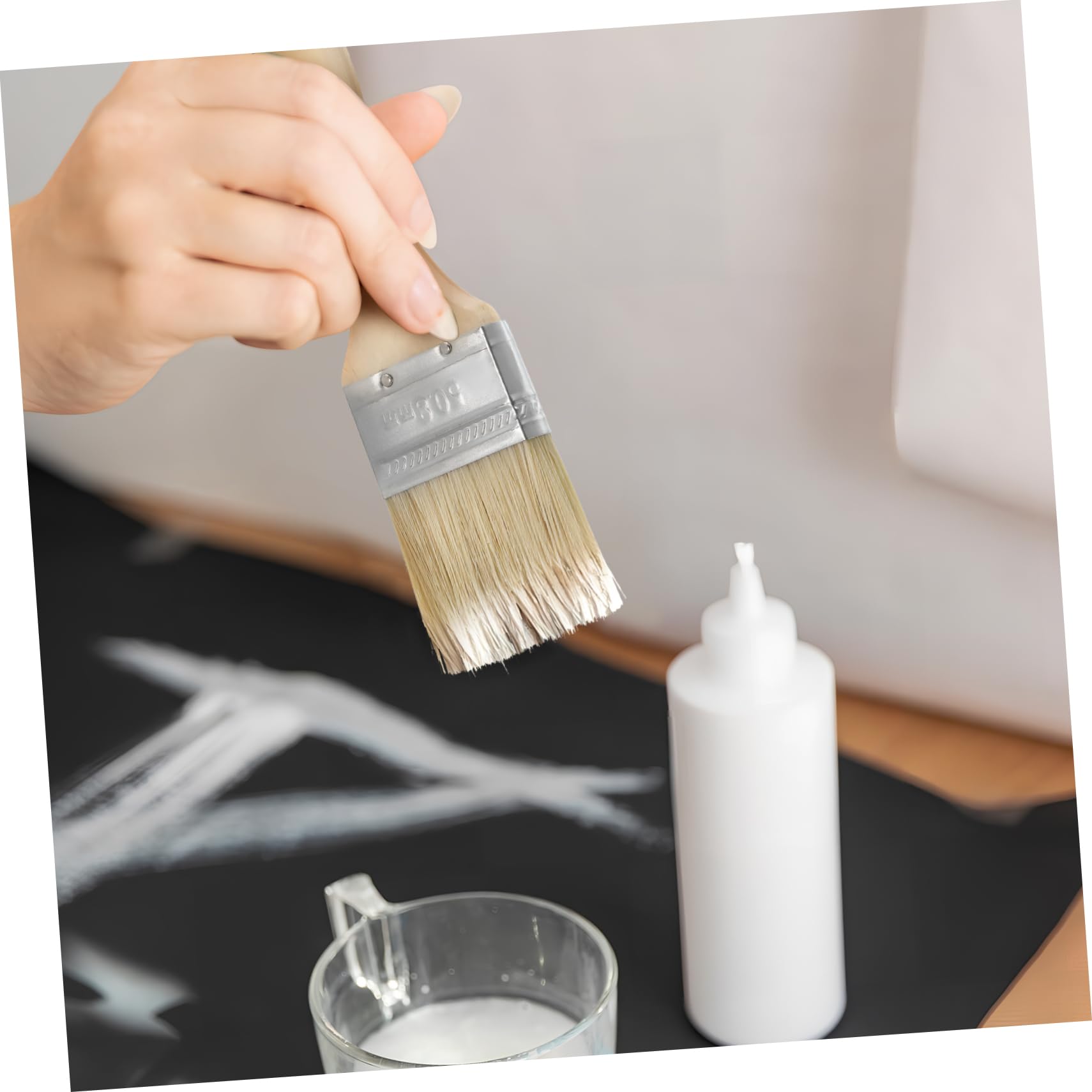 30pièces Pinceau à Manche avec Manche pour Peindre Et Vernir Pinceaux De Finition pour Intérieur Et Extérieur Pinceau Plat pour Peinture Et Teinture