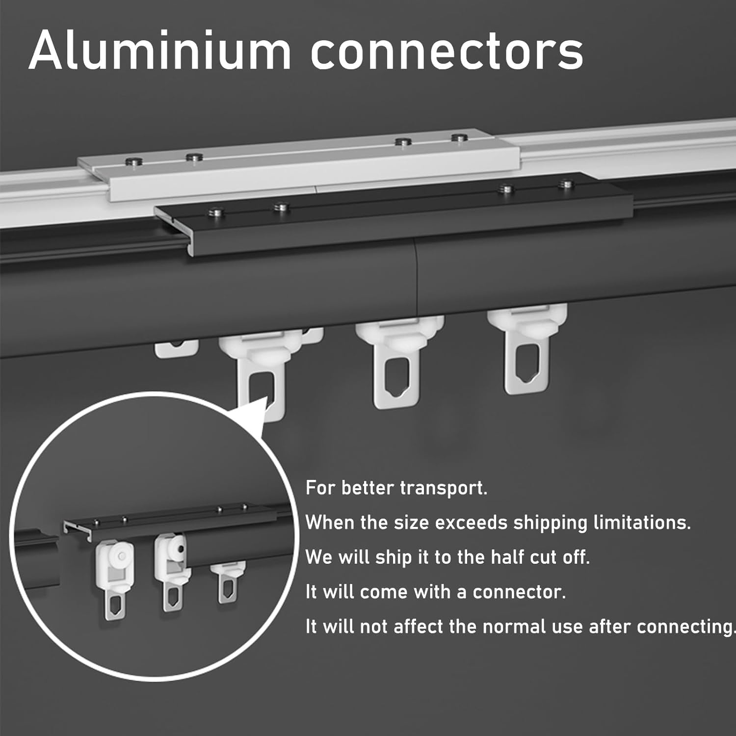 Double rail de rideau en aluminium facile à fixer au plafond, rail coulissant robuste avec trous pré-percés, glissement fluide et silencieux pour rideaux, cloisons, séparateurs de pièce