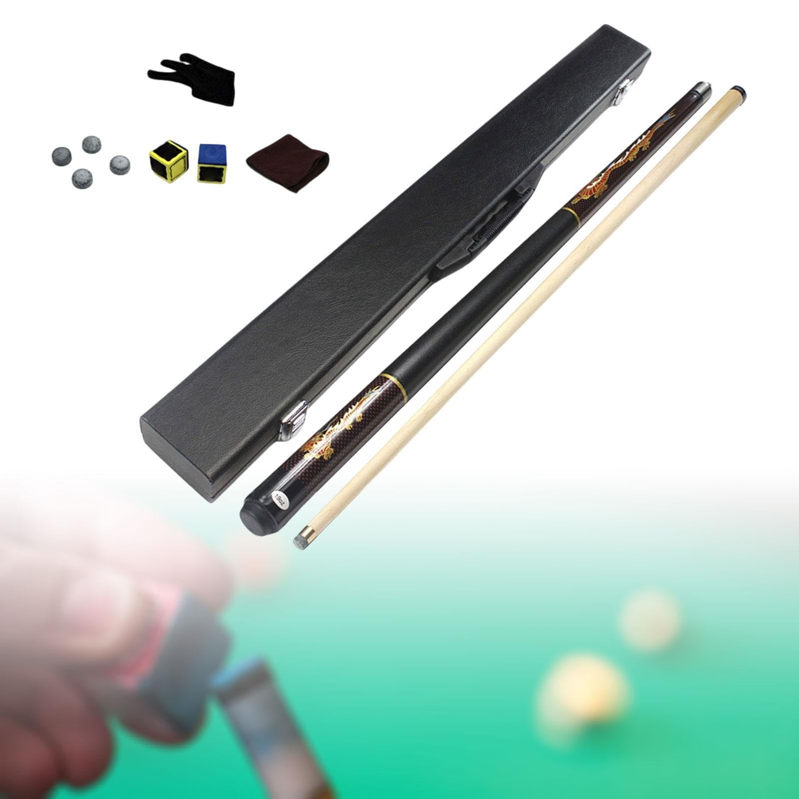 Kij bilardowy 57 cali, profesjonalny kij bilardowy z klonu kanadyjskiego, z końcówką Premium 13 mm, w zestawie z twardym futerałem ochronnym, przedłużką i ręcznikiem z mikrofibry