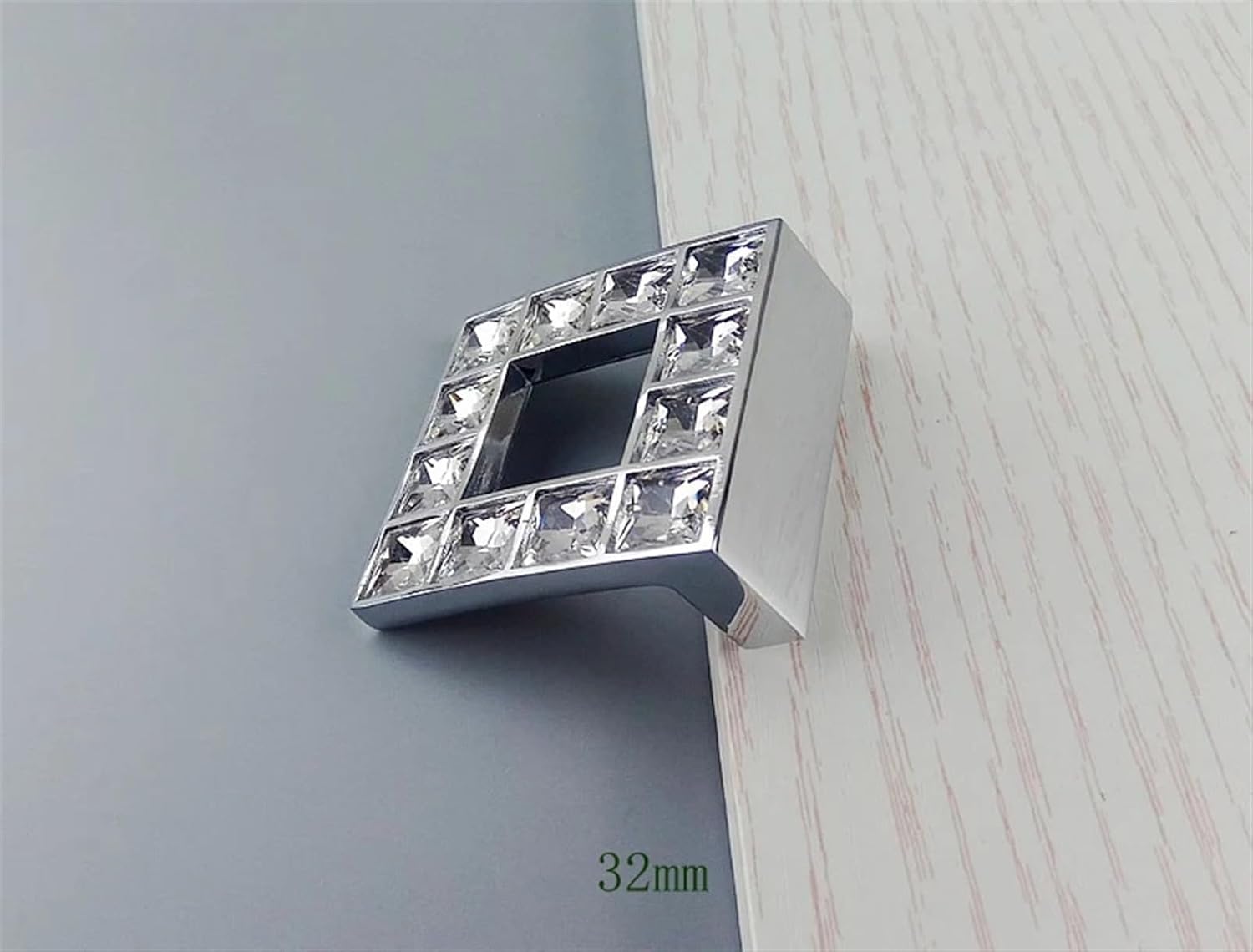 Crystal Glass Diamond Handle Furniture Hardware Sliding Door Drawer Knobs Wardrobe Kitchen Cabinets Cupboard Dresser Pulls 2Pcs(128mm)