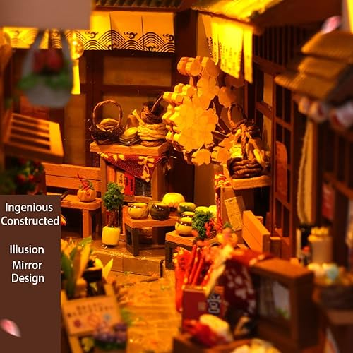 Miniatura 10 de Kit de rincón de libros, kit en miniatura de casa de muñecas, decoración de inserción de estantería, rompecabezas de madera 3D, kit en miniatura