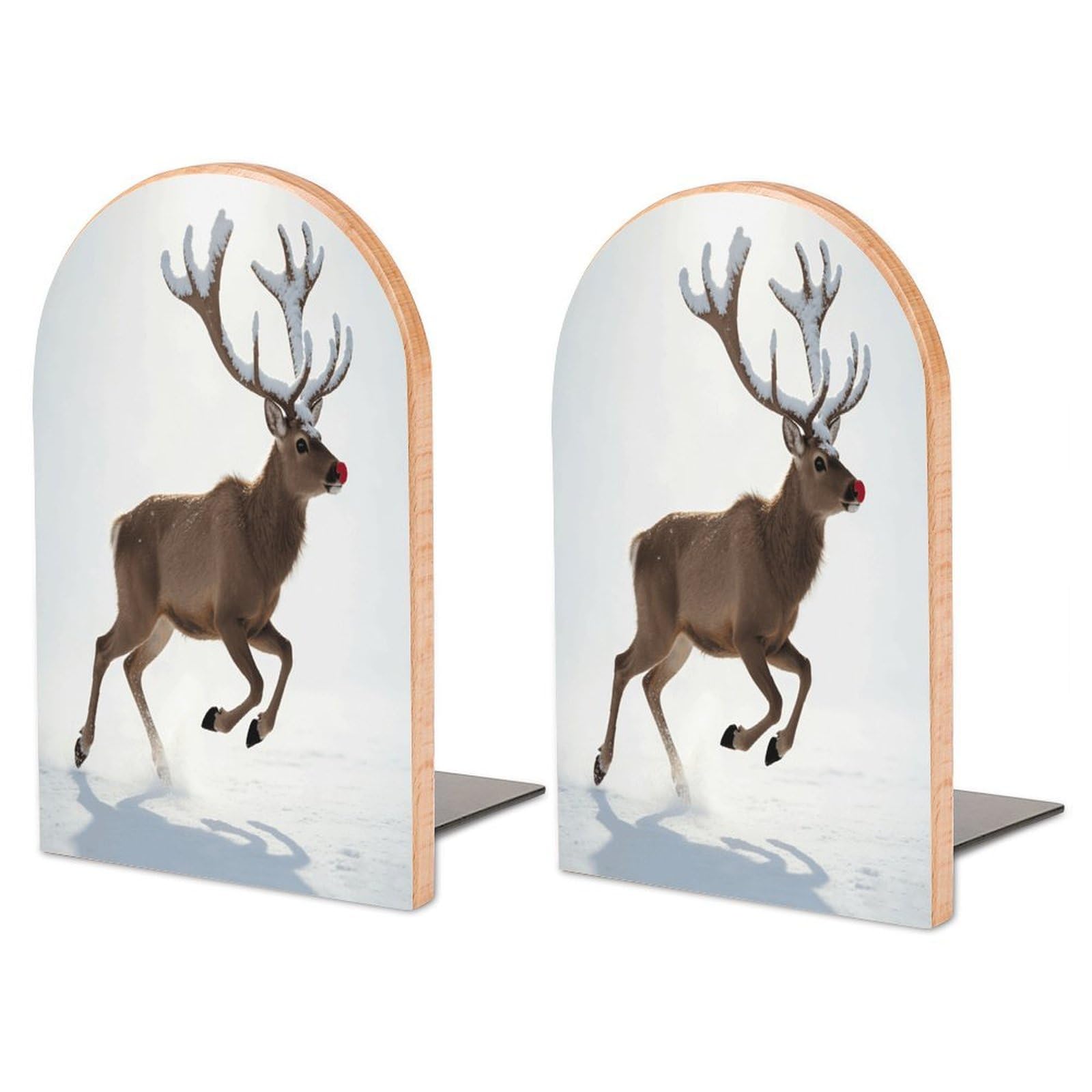 Sujetalibros de madera decorativos y organizador de libros resistente para estantes