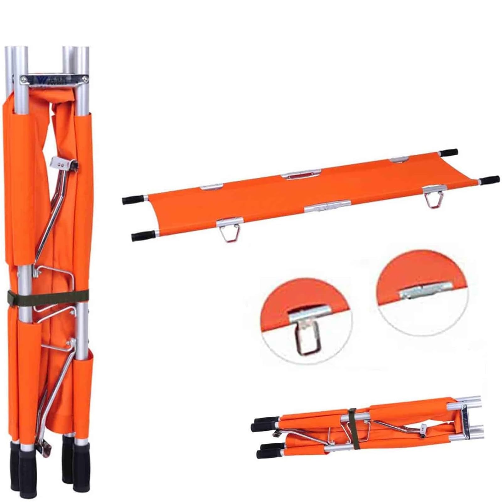 Brancard médical pliant, civière portable en alliage d’aluminium, civière d’ambulance de secours de premiers secours, pour clinique hospitalière mobile blessée