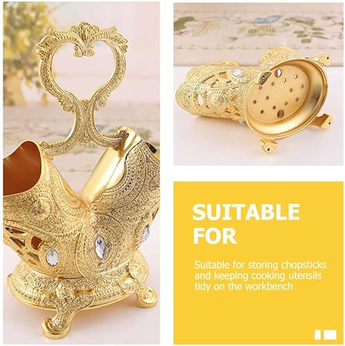 Miniatura 6 de Zerodeko Estante de almacenamiento de tenedor de cuchillos de metal para fiestas, utensilios para cubiertos, soporte organizador de encimera