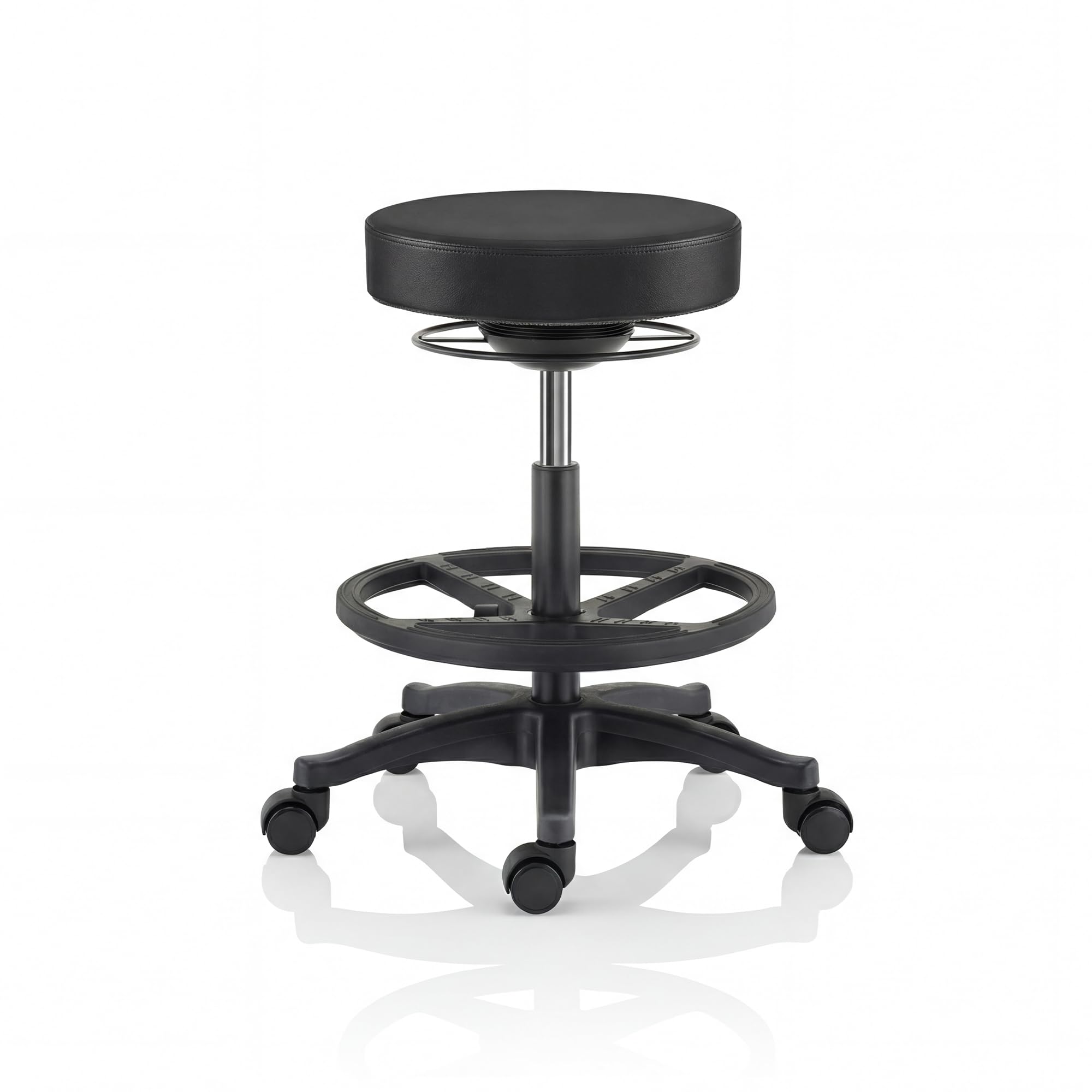Jan Nowak Tabouret Atelier a roulettes réglable 58,2-79,5 cm pivotant 360 Tabouret Laboratoire Ergonomique siège Mobile Professionnel Industriel Jusqu à 130 kg
