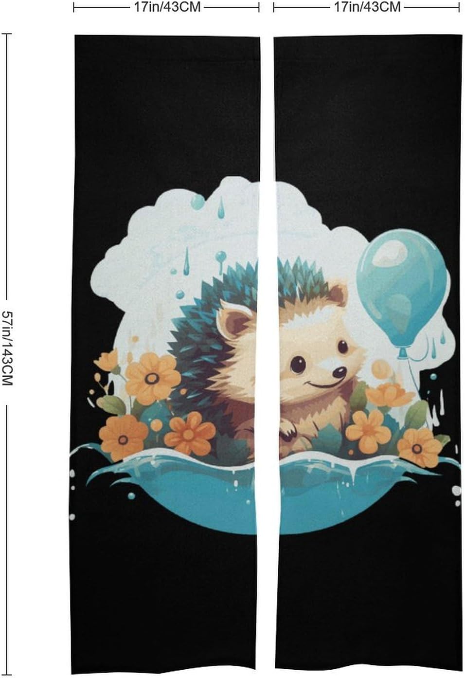 Funny Hedgehog Balloons Door Curtain Blackout Door Cover Curtains Door Screen for Home Accessories