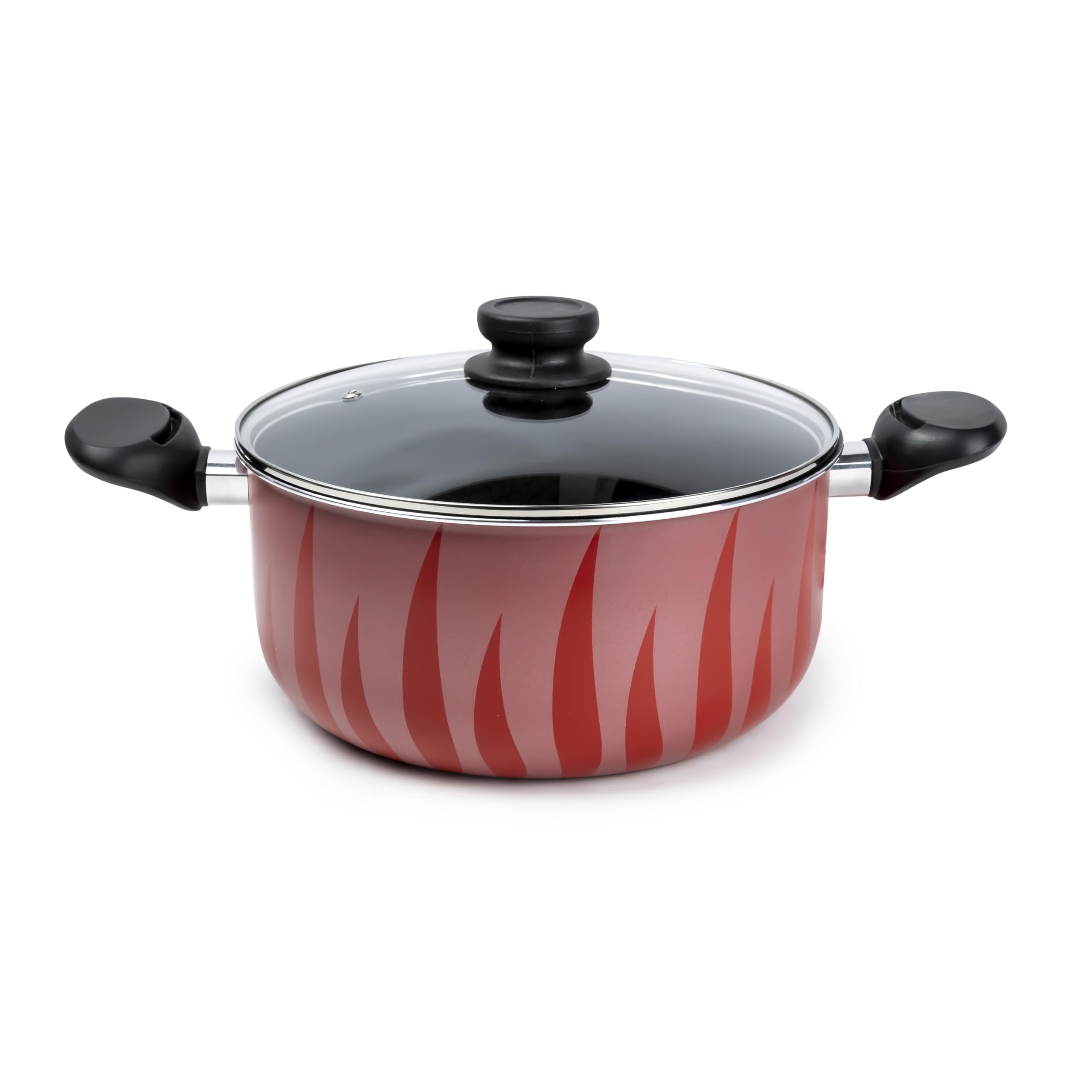 Flame Design Non-Stick Casserole with Lid and, Stew Pot Suitable for Gas, Electric, Induction, and Ceramic Stove Dutch Oven - 24cm