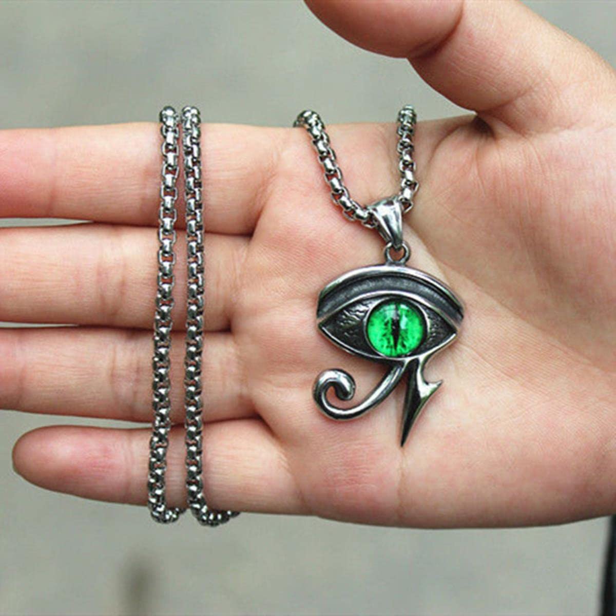 Collier Homme Oeil De Providence - Pendentif Triangle En Acier Inoxydable - Style Vintage Et Streetwear