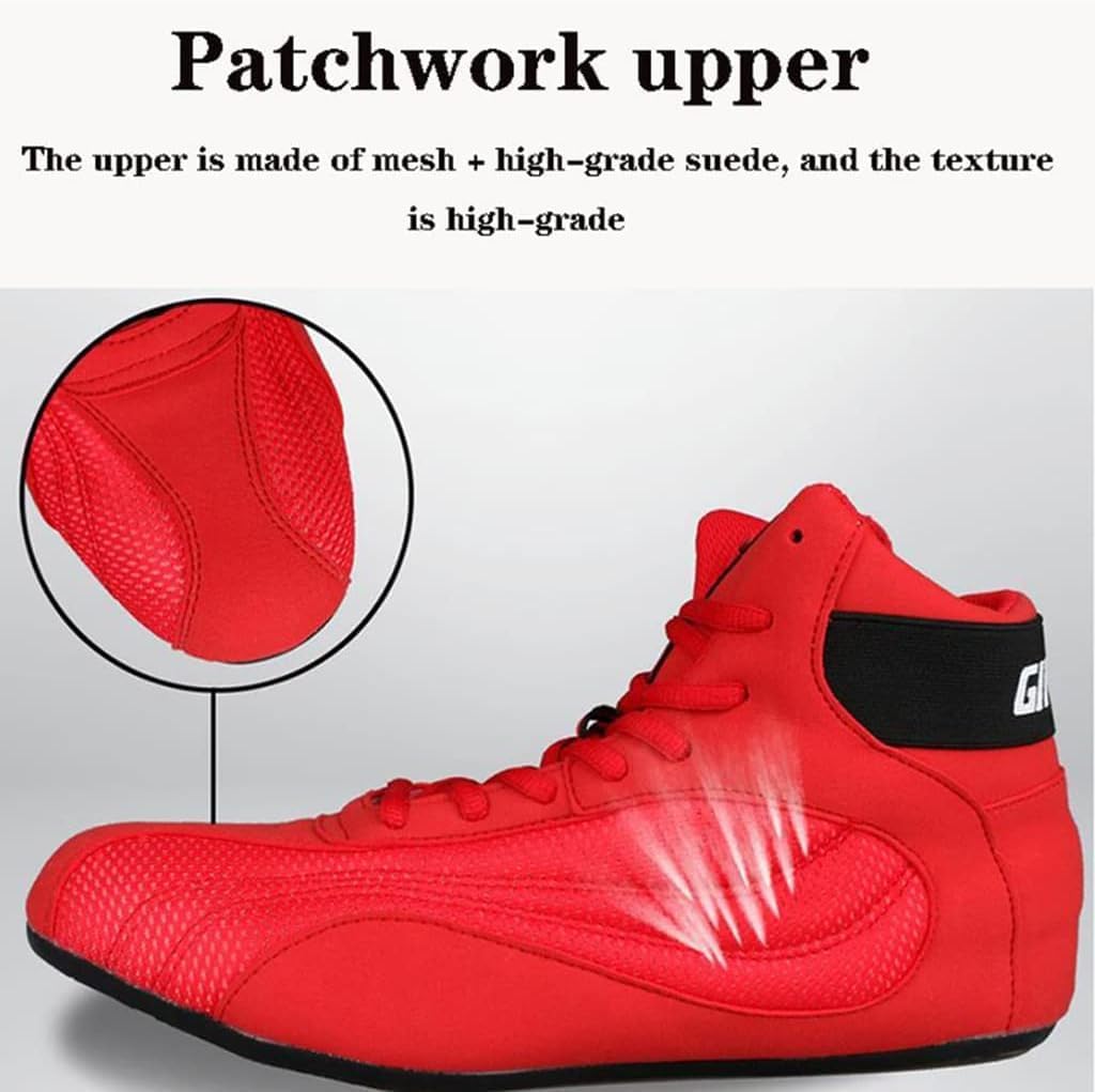 訳あり アウトレット ボクシングシューズ リングシューズ ハイカット レスリングシューズ トレーニング 軽量 格闘技 スニーカー ジム  141bshs03w シューズ Wonder Stage ボクシングブーツ、ユニセックスアダルトボクシングシューズ、レスリングシューズ、高トラクションコンバットスポーツシューズ、滑り止め通気