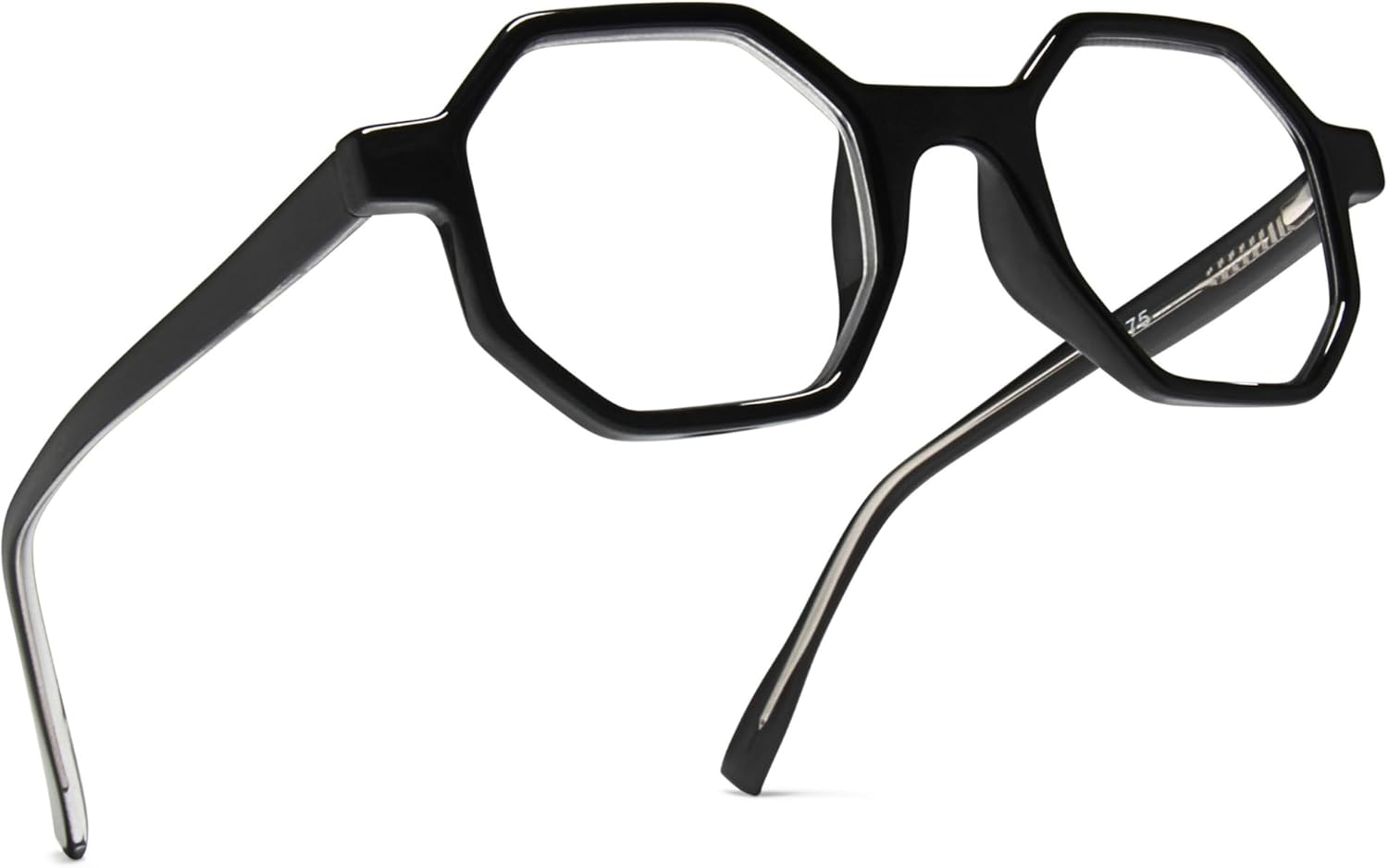 Black Large Hexagon Reading Glasses for Women with Funky Design - Octagon Readers for Women - Trendy for all Face Shapes Fashion Women's Readers - Geometric Eyeglasses Frame - Cheaters Glasses 3.5