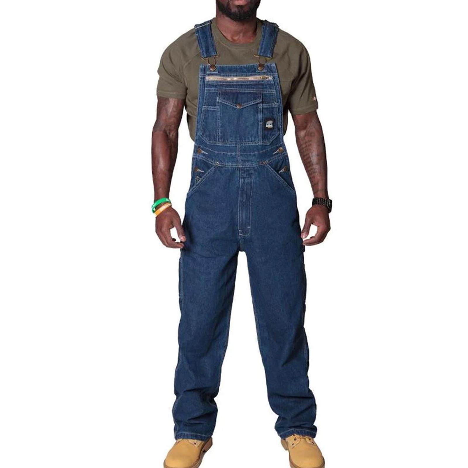 Latzhose Herren Arbeitshose Schutz-Latzhose Alle Jahreszeiten Arbeits-Latzhose Herren Jeans Latzhose Mit Taschen Jeans Latzhose Und Hosenträger Overall Workwear Pants Baggy Jeans Herren Freizeit