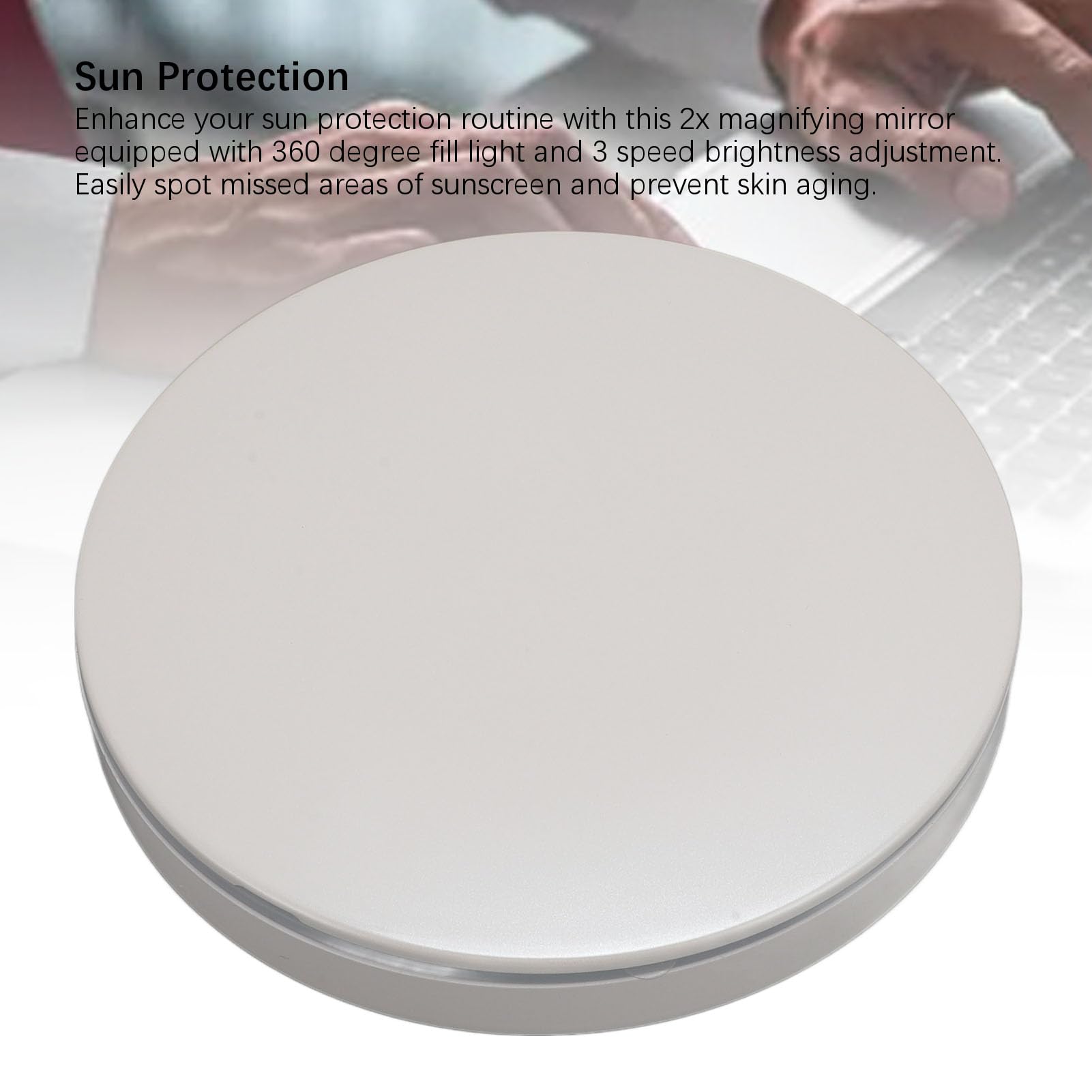 Specchio per Trucco UV Portatile con Ingrandimento 2X con Luci a LED per Applicazione di Trucco, Specchio UV Tascabile Illuminato per Moglie - ABS