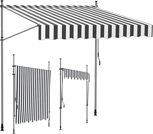 Miniatura 8 de Refugio para parasol sin perforaciones, toldo retráctil con manivela, toldo para patio, toldo impermeable para puerta, exterior para ventana,