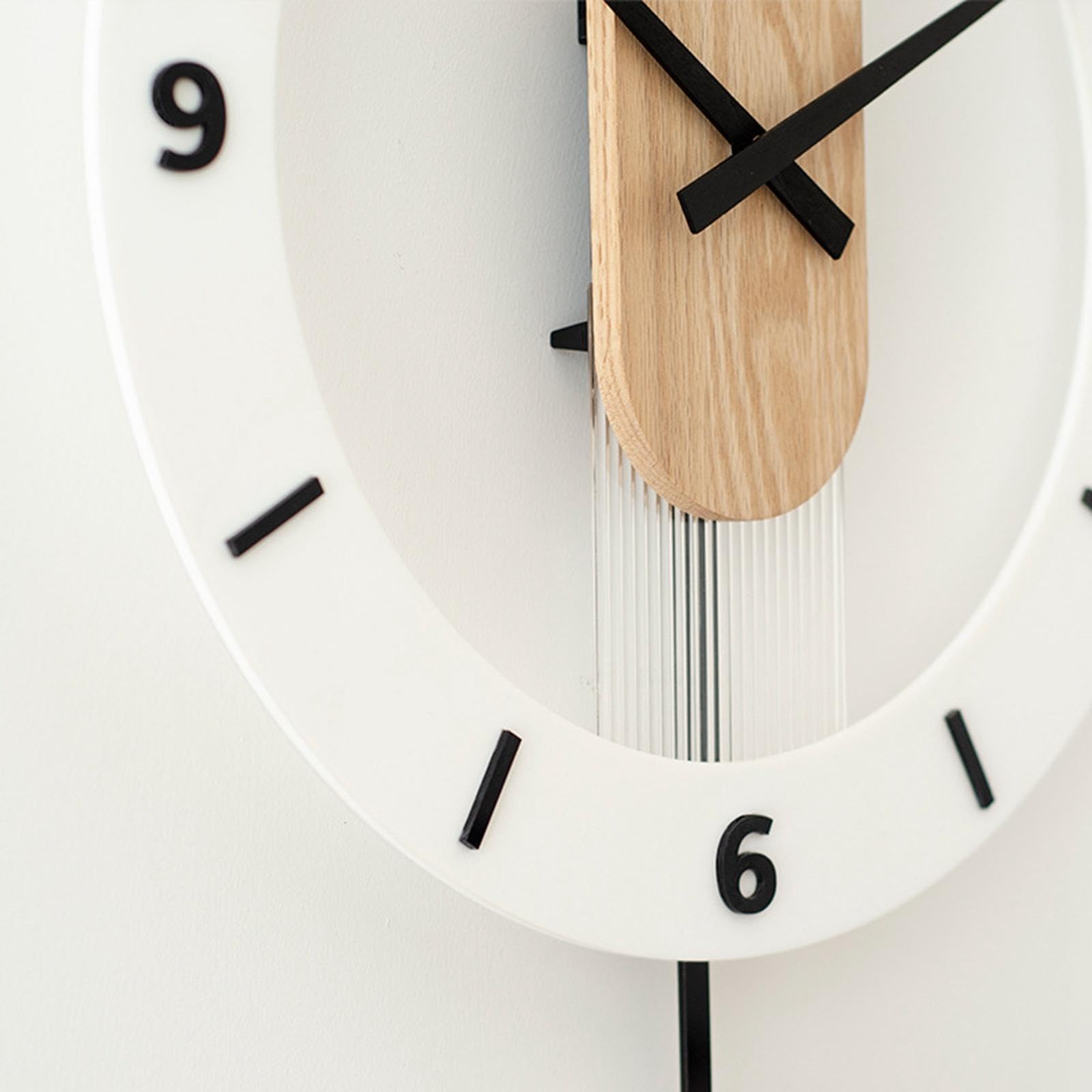 Sharplace Pendeluhr aus Holz, Wanduhr, Dekoration, dekorativ, geräuschlos, 39,4 x 54,4 cm, für Esszimmer, Einweihungsgeschenk, arabische Ziffern
