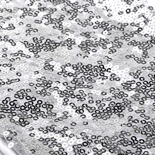 image for Thoxia Half Stretch Spandex Half Silver Sequin Chair Sashes Chair Band