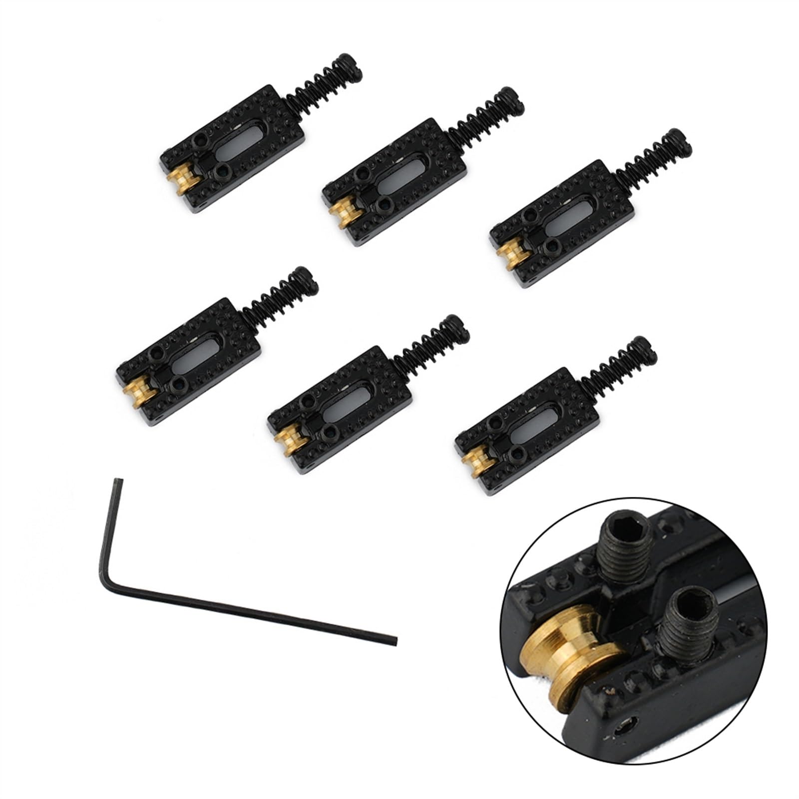 Een Set 6 Stuks 3 Kleur Elektrische Gitaar Tremolo Brug Vergrendeld String Zadels String Through Zadel Niet Nodig Insert Blok