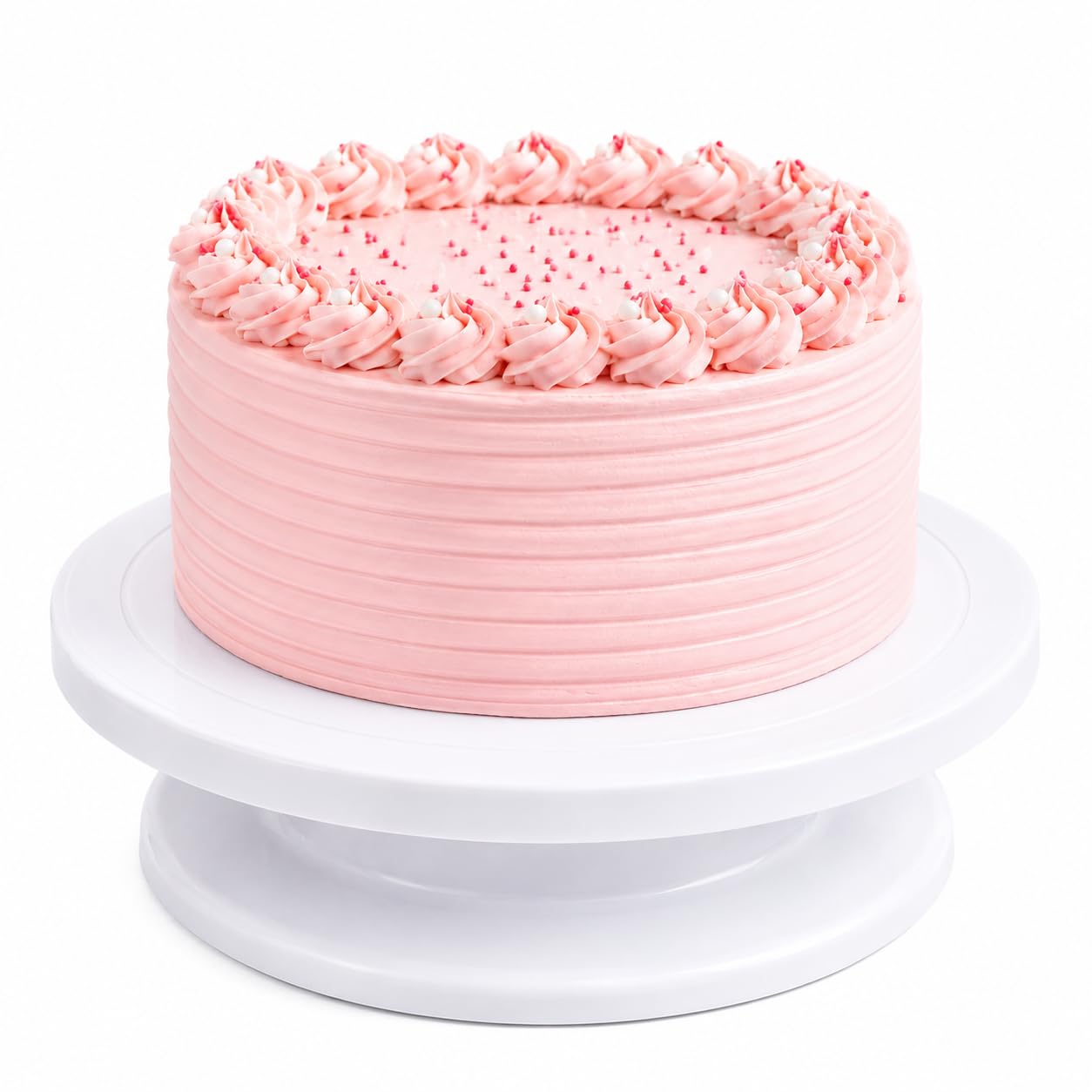 STEPALZZ 11 Inch Cake Turntable 28 cm Rotating Cake Decorating Stand, Non Slip 360° Revolving Cake Spinner, BPA Free Plastic Cake Stand for Baking, Icing & Pastry Decorating
