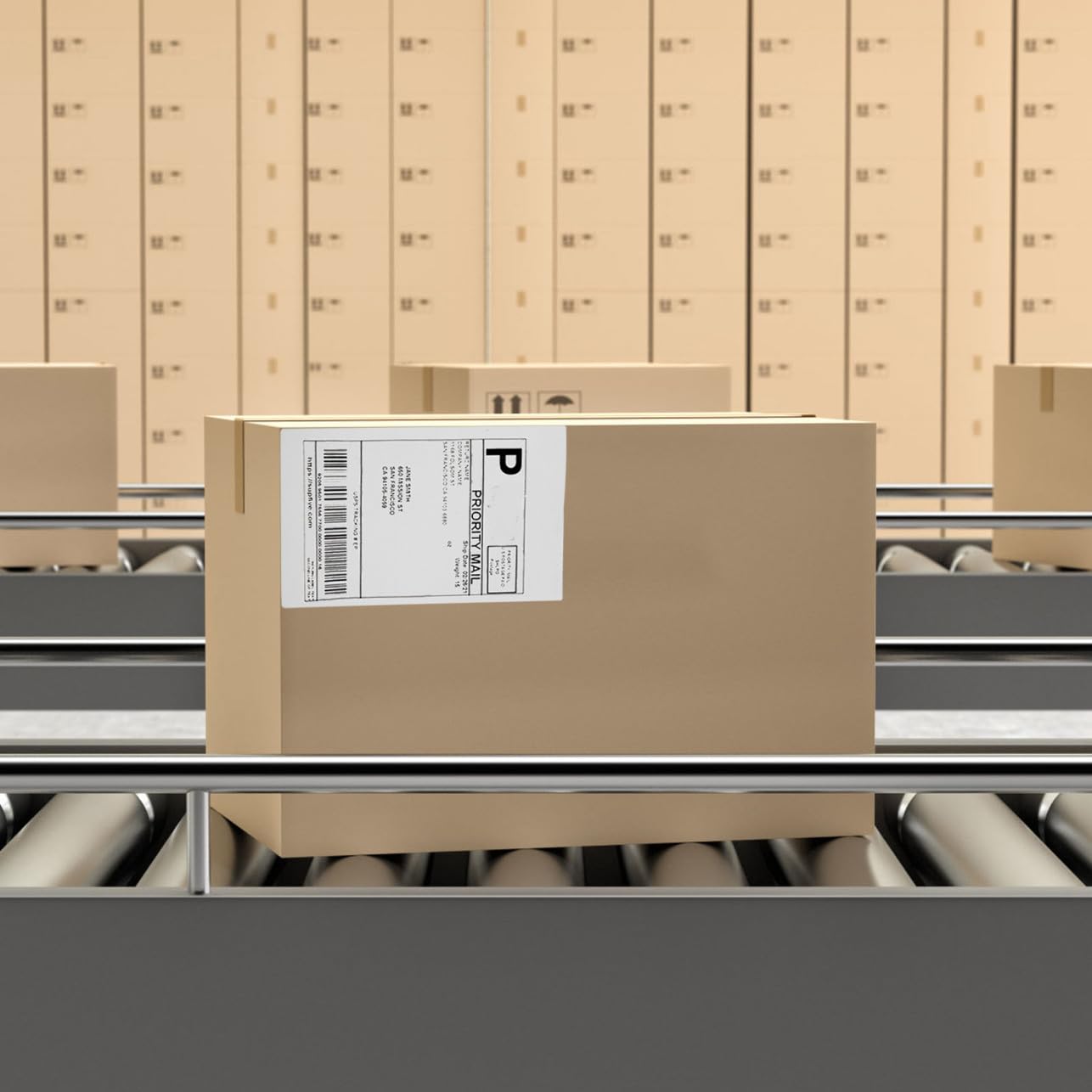 NUOBESTY 500 Etichette Termiche Per Stampante Carta Adesiva Per Spedizione Termica Diretta Compatibile Con Rollo E Zebra Ideale Per Etichettatura Di Indirizzi E Pacchi
