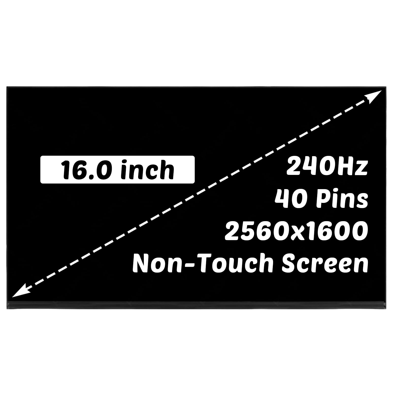 HOULISE Replacement for Lenovo Legion Pro 5 16IRX8 16IRX9 Type 82WK 83DF 2560x1600 16.0 inch 40 Pins 240Hz LED LCD Screen Display Digitizer Panel (for