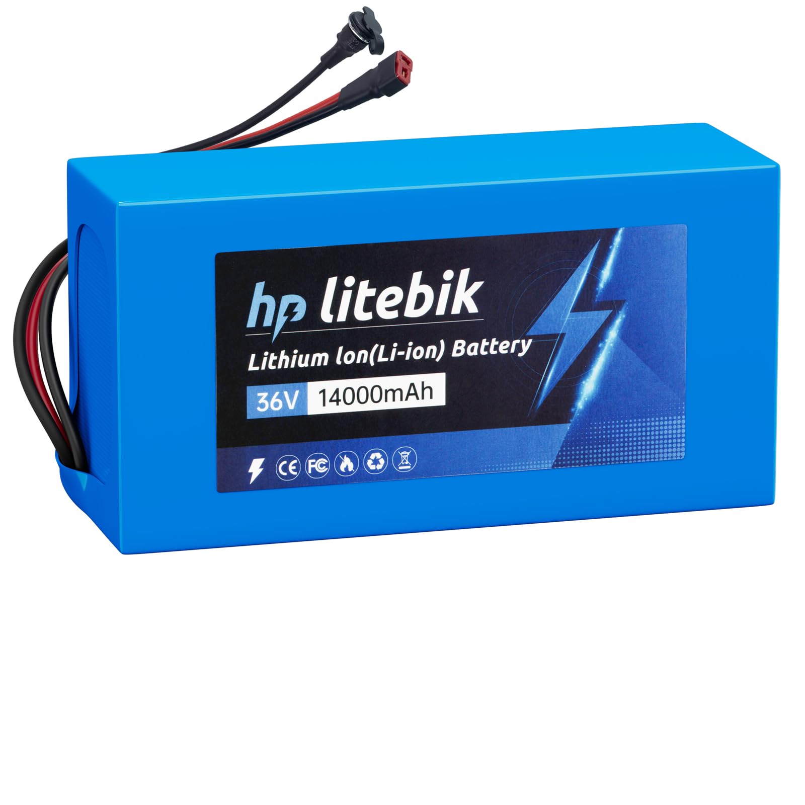 36V 20Ah Lithium Ebike Scooter Motorcycle Battery, Rechargeable Lithium-ion Battery Pack - 30A BMS, 1500+ Cycles, T to XT60 Female Plug, T Plug Expansion Cable