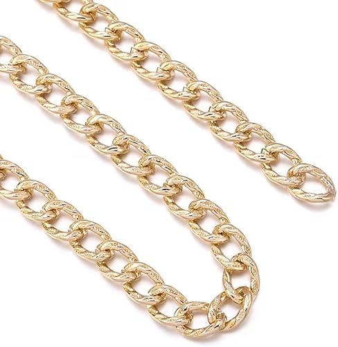 Vista 32 de N/C Cadenas de aluminio de 15 pies de eslabones de perlas de imitación, cadena de eslabones trenzados, cadenas de cable cruzado con colgante de 0